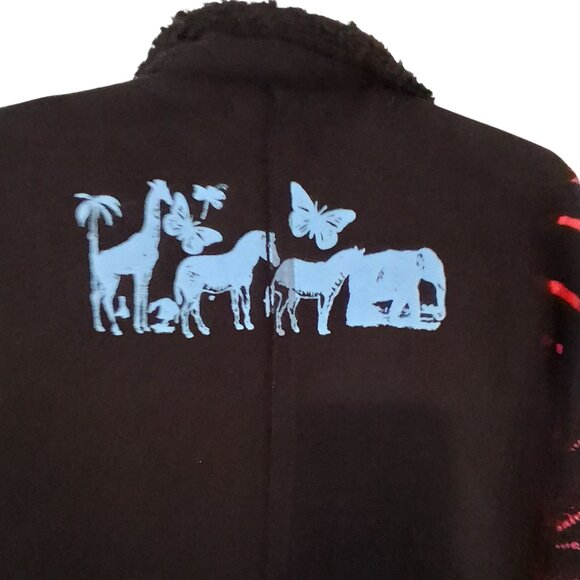 Adore coat jacket womens XL faux leather shearling black art to wear artsy - Picture 4 of 7